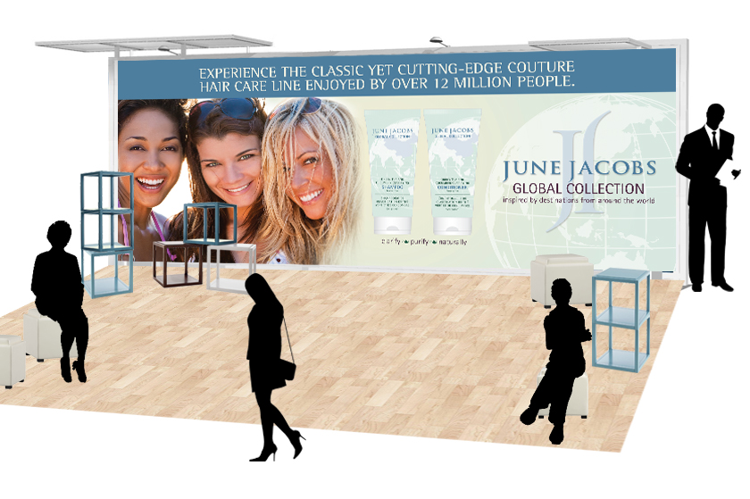 June Jacobs trade show booth