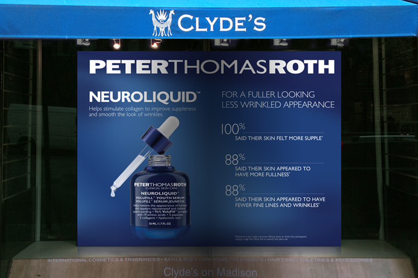 PTR Clydes store window display