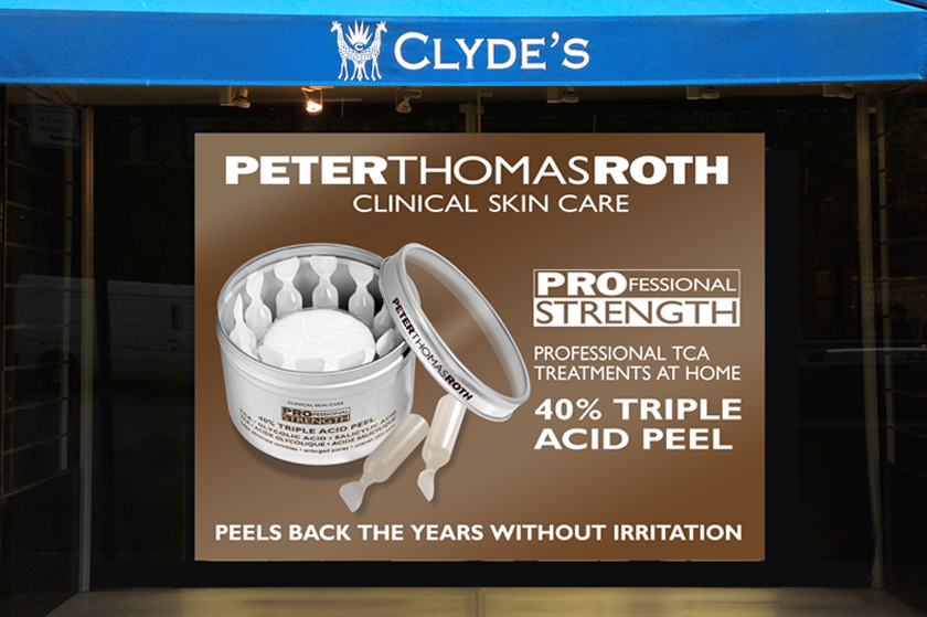 PTR Clydes store window display