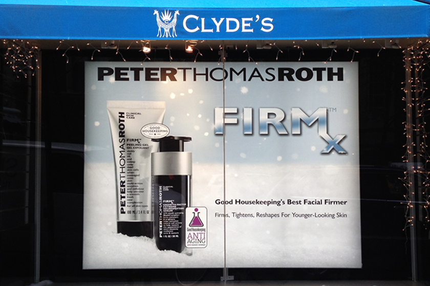 PTR Clyde's store window display