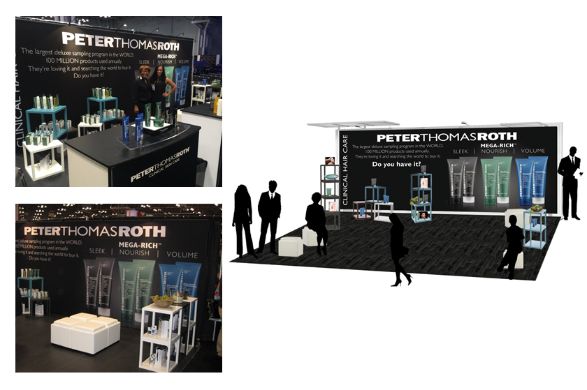 PTR hair products trade show booth design