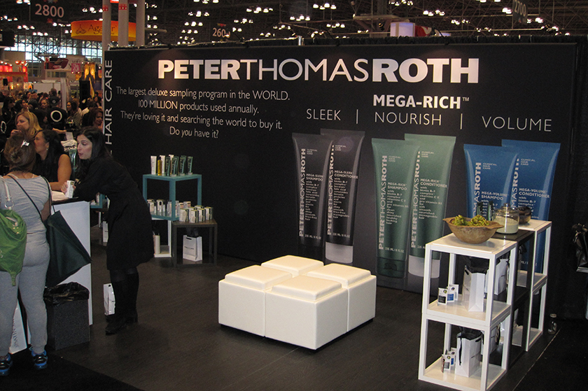 PTR hair products trade show booth