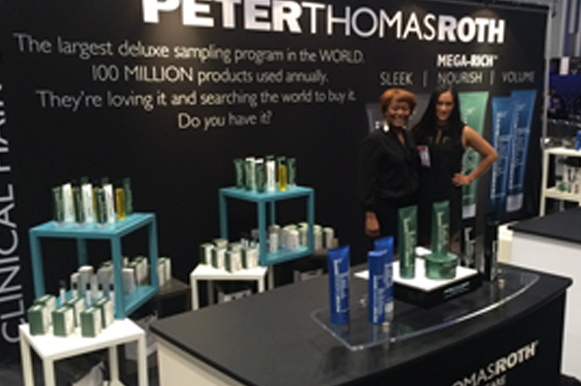 PTR hair products trade show booth