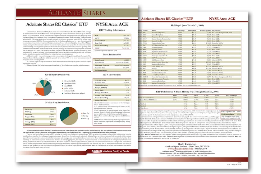 Adelante Shares monthly report