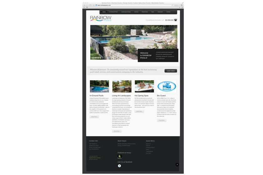 Rainbow Pools website